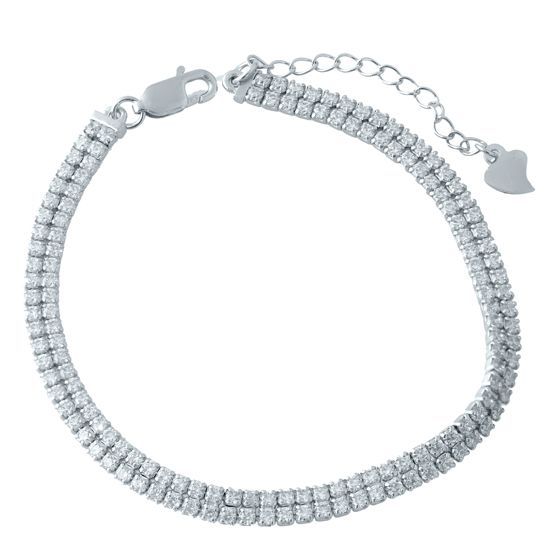 Silver bracelet with phianites