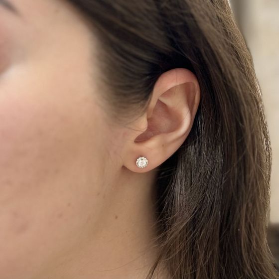 Срібні сережки з фіанітами