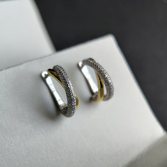 Срібні сережки з фіанітами