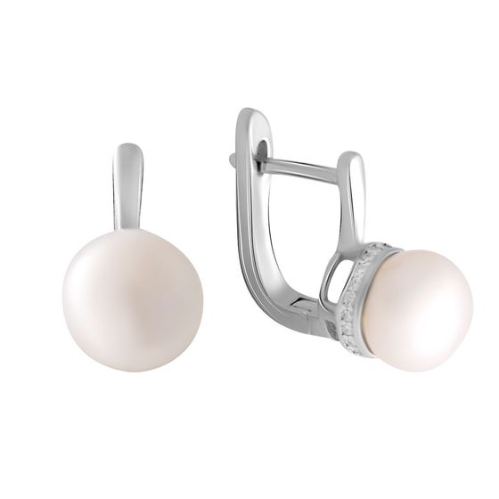 Срібні сережки з перлами 10.3ct