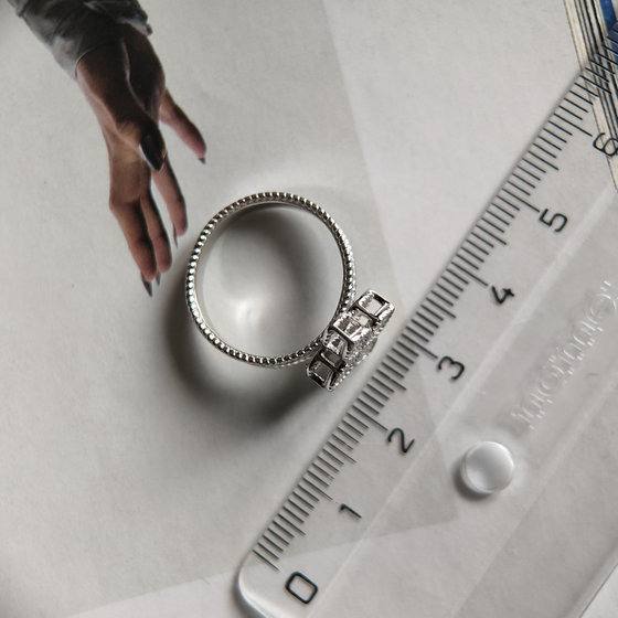 Silver ring with cubic zirconia