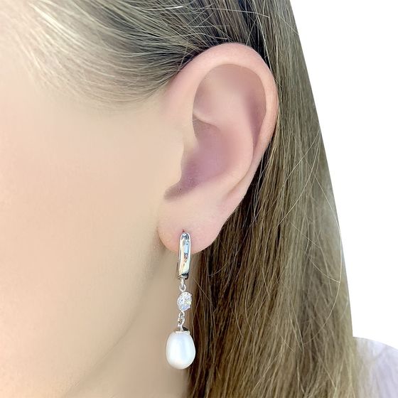 Срібні сережки з перлами 8ct