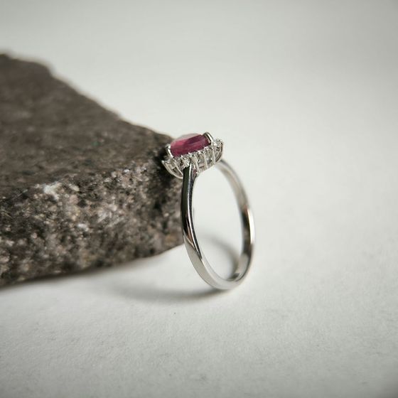 Серебряное кольцо с рубином 1.433ct