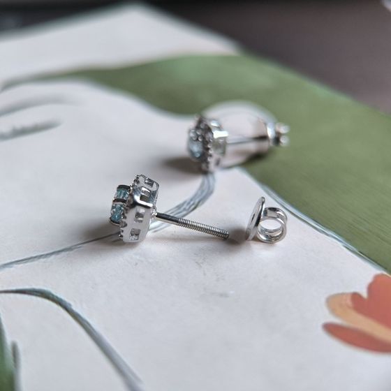 Серебряные серьги с топазом 0.89ct