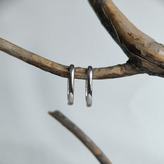 Silver earrings without stones