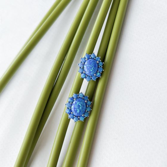 Серебряные серьги с опалом 3.848ct