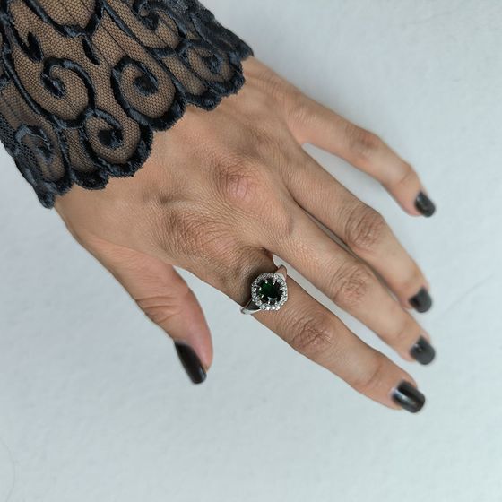 Срібна каблучка зі смарагдом nano 1.397ct