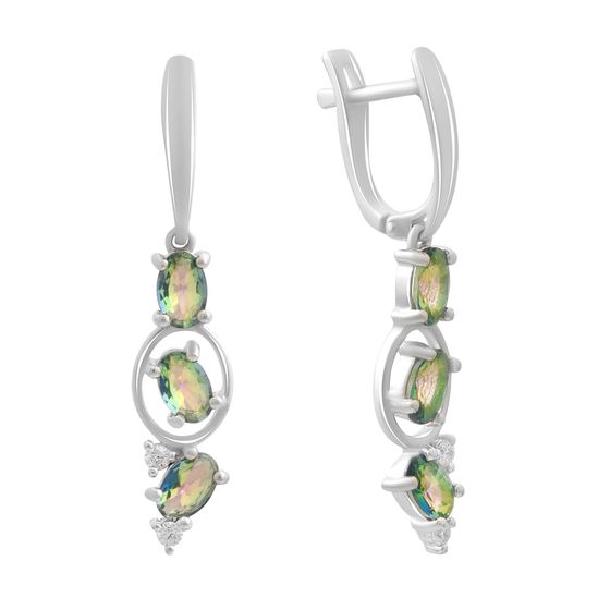 Срібні сережки з містик топазом 2.11ct