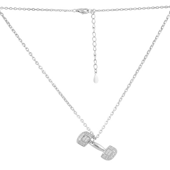 Silver necklace with phianites