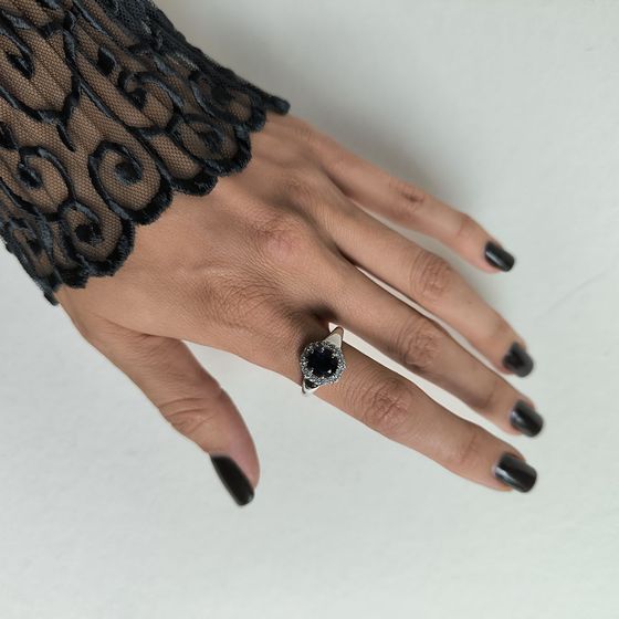 Срібна каблучка із сапфіром nano 1.388ct