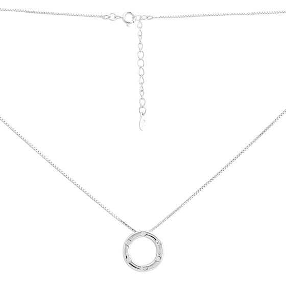 Silver necklace with cubic zirconia