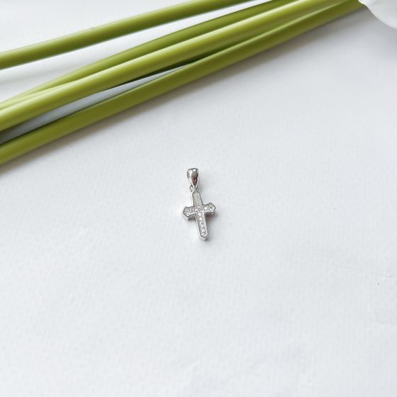 Silver cross with phianites