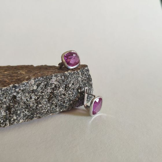 Срібні сережки з олександритом 7.567ct