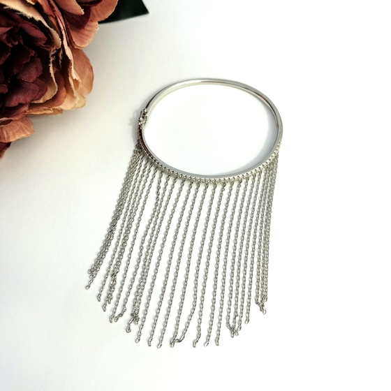 Silver bracelet with phianites