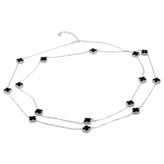 Silver necklace with onyx