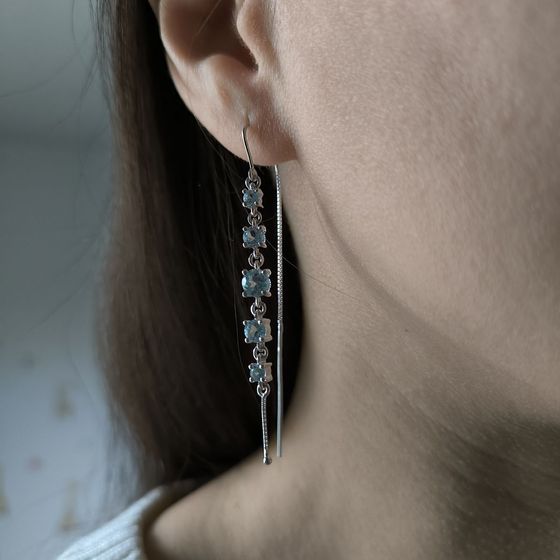 Срібні сережки з топазом 3.109ct