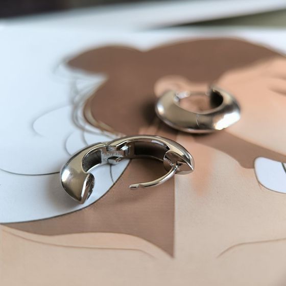 Silver earrings without stones