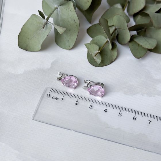 Серебряные серьги с морганитом nano 5.788ct