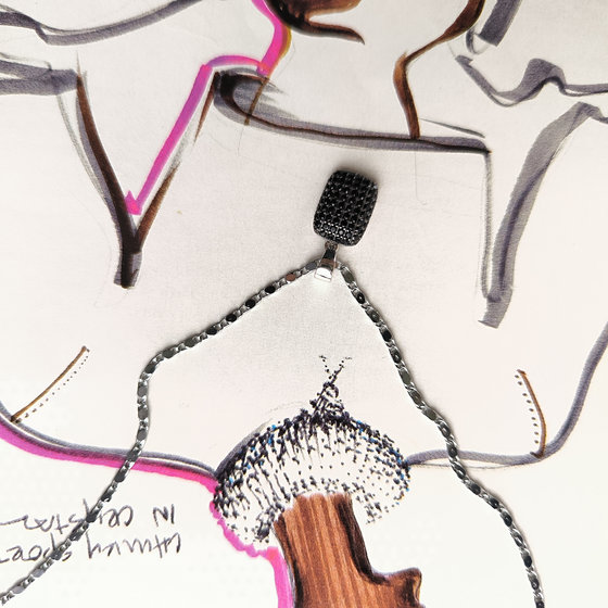 Срібна підвіска з фіанітами