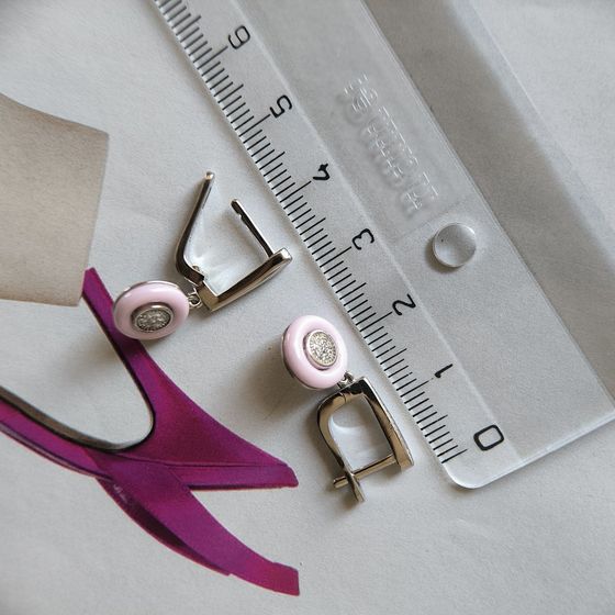 Silver earrings with ceramics