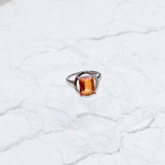 Silver ring with gold quartz 3.388ct