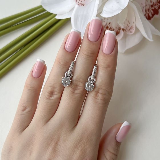 Silver Earrings with Fianites