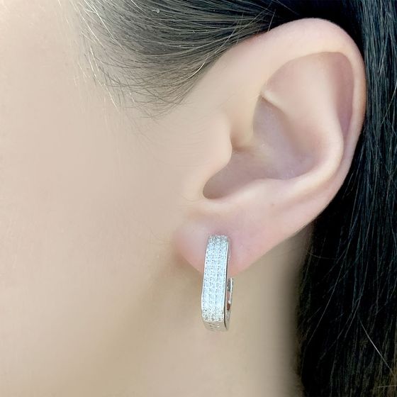 Silver Earrings with Fianites
