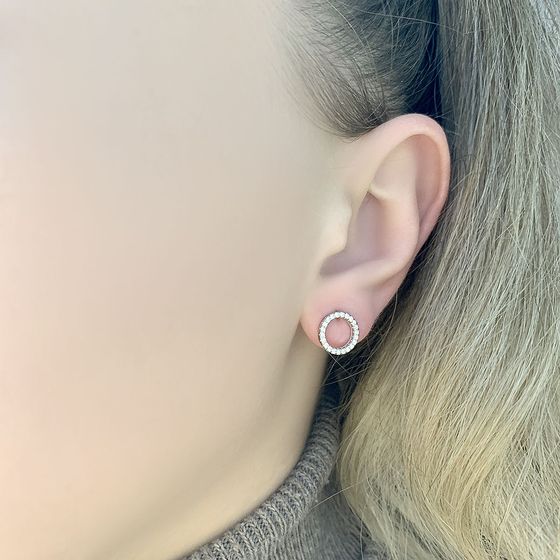 Срібні сережки з фіанітами