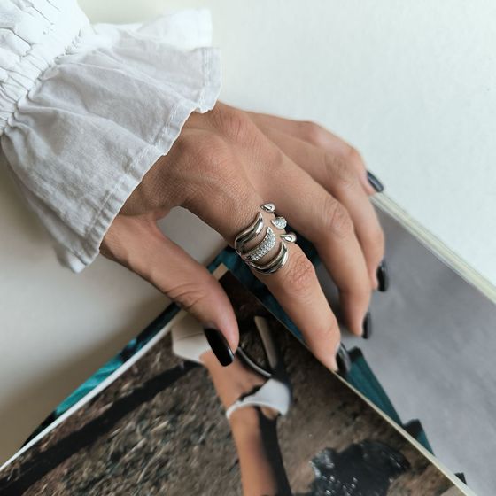 Silver Ring with Fianites