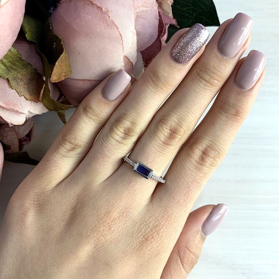 Срібна каблучка з сапфіром nano 0,535 карата