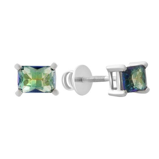 Серебряные серьги с мистик топазом 1.292ct