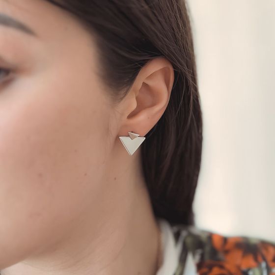 Silver earrings without stones