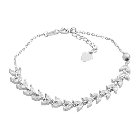 Silver bracelet with cubic zirconia