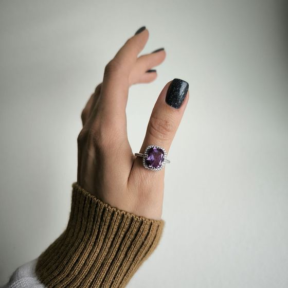 Срібна каблучка з олександритом 6.948ct