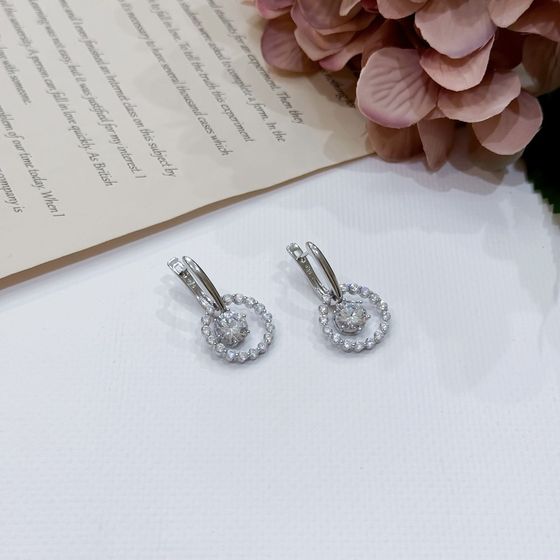 Silver Earrings with Fianites