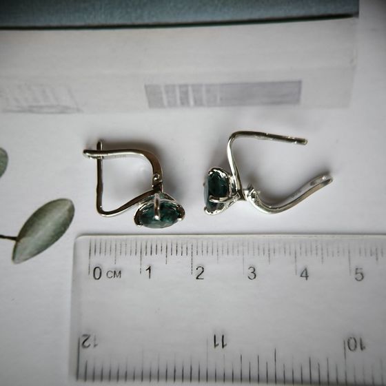 Silver earrings with topaz London Blue