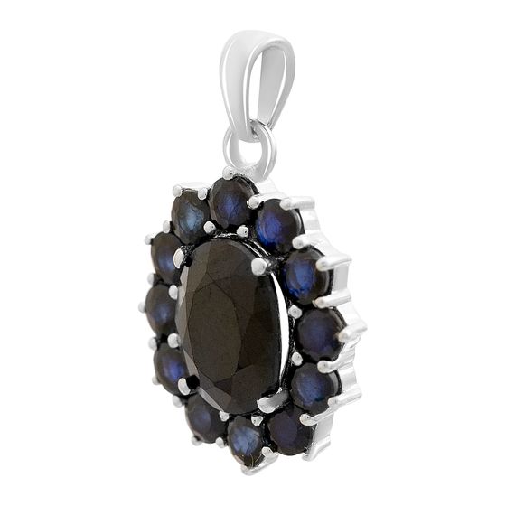 Срібна підвіска з сапфіром 5,58 карата