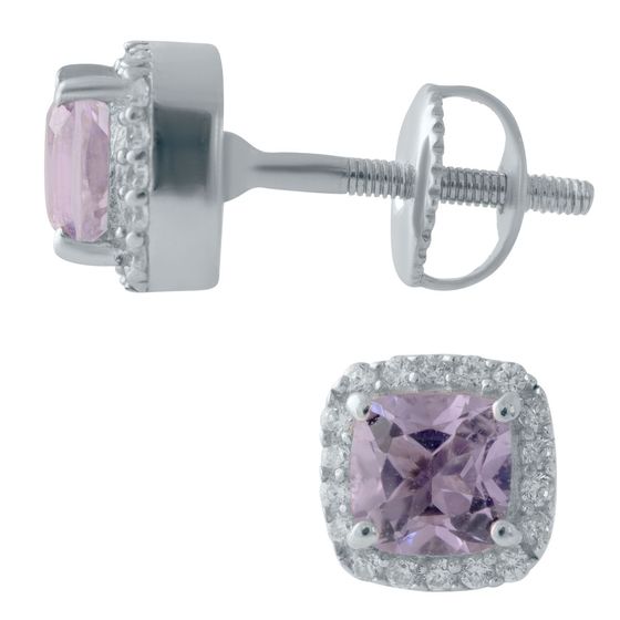 Срібні сережки з аметистом 1.52ct