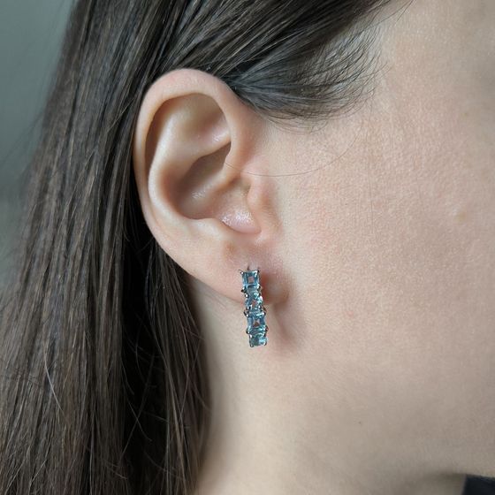 Серебряные серьги с топазом 2.725ct