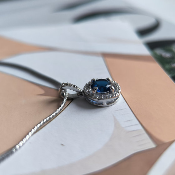Серебряная подвеска с сапфиром nano 0.9ct
