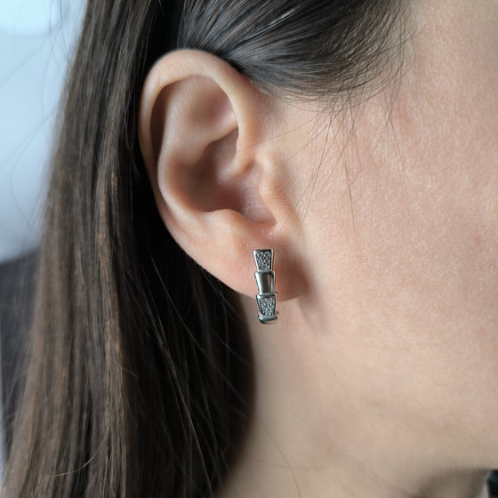 Срібні сережки з фіанітами 0.2ct