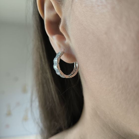 Срібні сережки з фіанітами