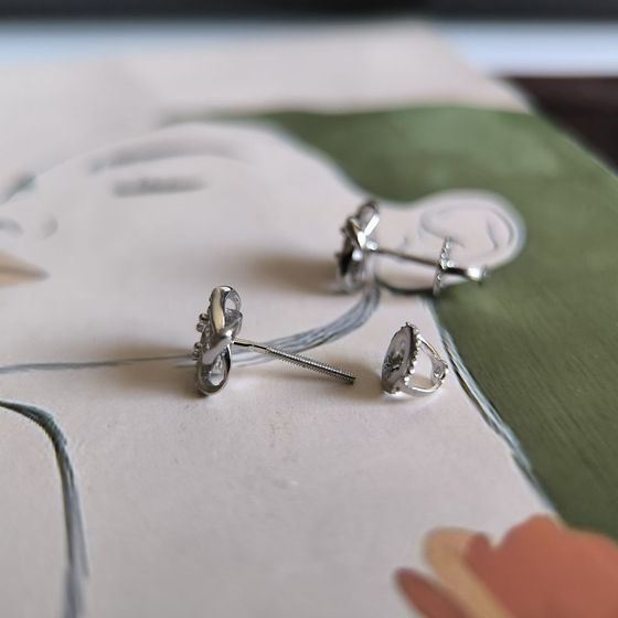 Срібні сережки з фіанітами