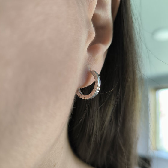 Silver earrings with cubic zirconia