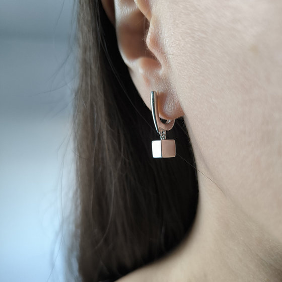 Silver earrings without stones