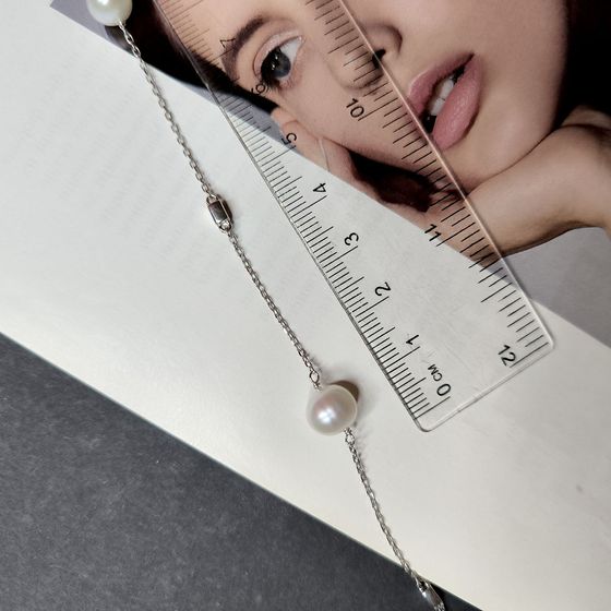 Серебряное колье с жемчугом барочным