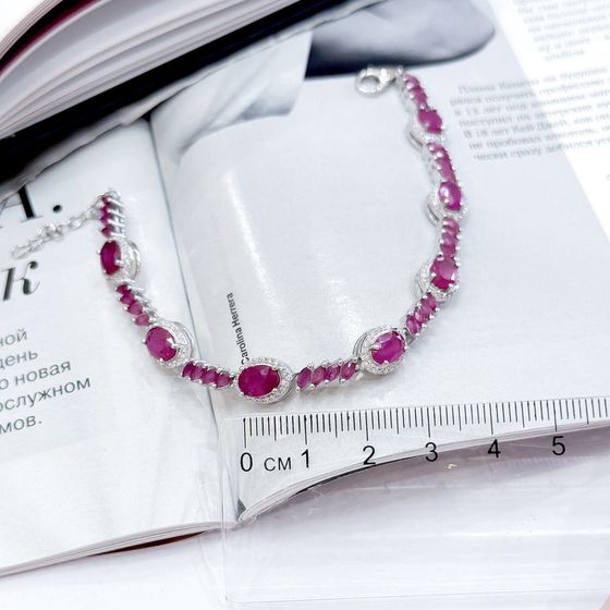 Срібний браслет з рубіном 12.29ct