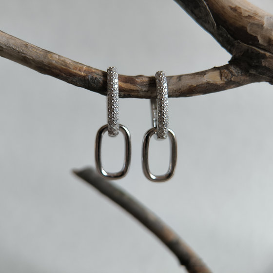 Silver earrings with Phianites