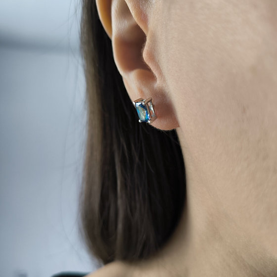 Срібні сережки з містичним топазом 1,292 карата