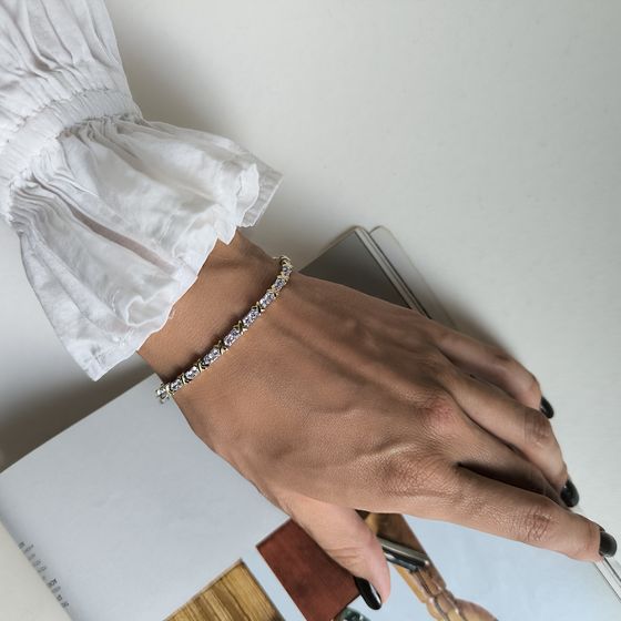 Серебряный браслет с фианитами